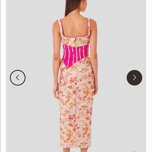 Unique Pink Midi Formal Dress - Picture 4 of 7